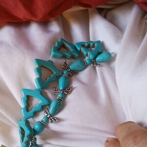 Turquoise and Silver Beaded Necklace